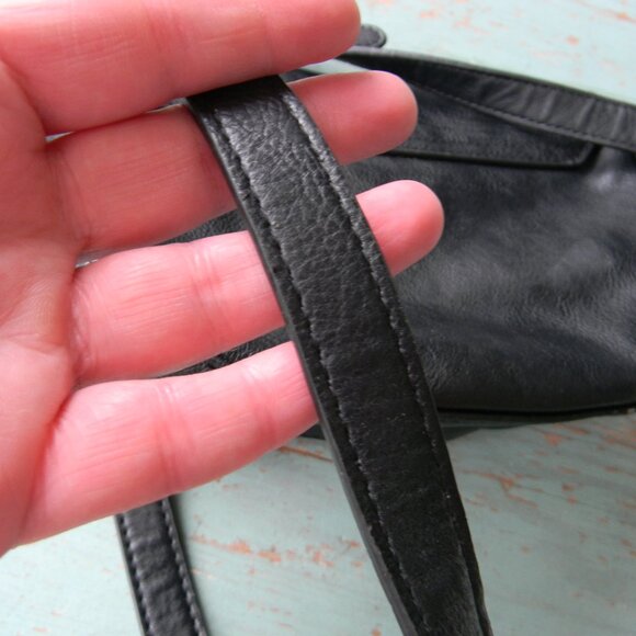 LUCKY BRAND BLACK BRAID GROMMET DETAIL BOHO SMALL CROSSBODY BAG VEGAN LEATHER - Picture 7 of 10